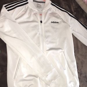 Adidas white track jacket size small